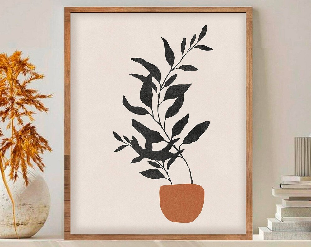 Botanical Wall Art Print Neutral Wall Art Abstract Art Print Instant Minimalist