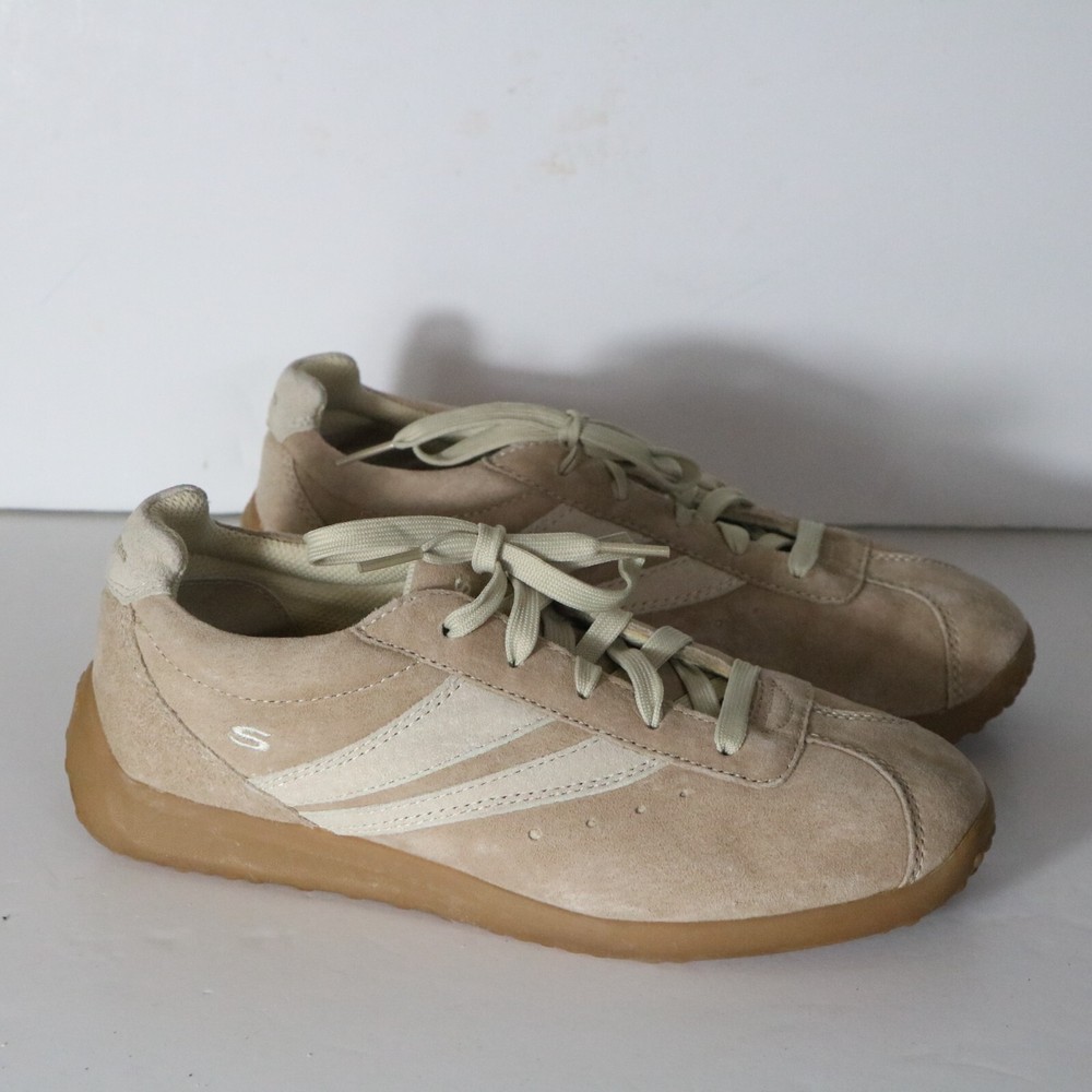 Skechers Retros Scooters 2980 Womens Sneakers Size 8 Beige Suede Leather Lace Up