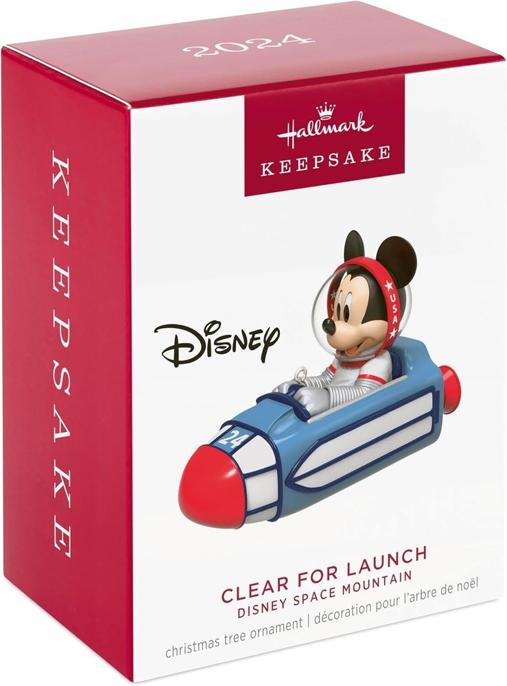 Disney Mickey Mouse Space Mountain 2024 Hallmark Clear Ornament