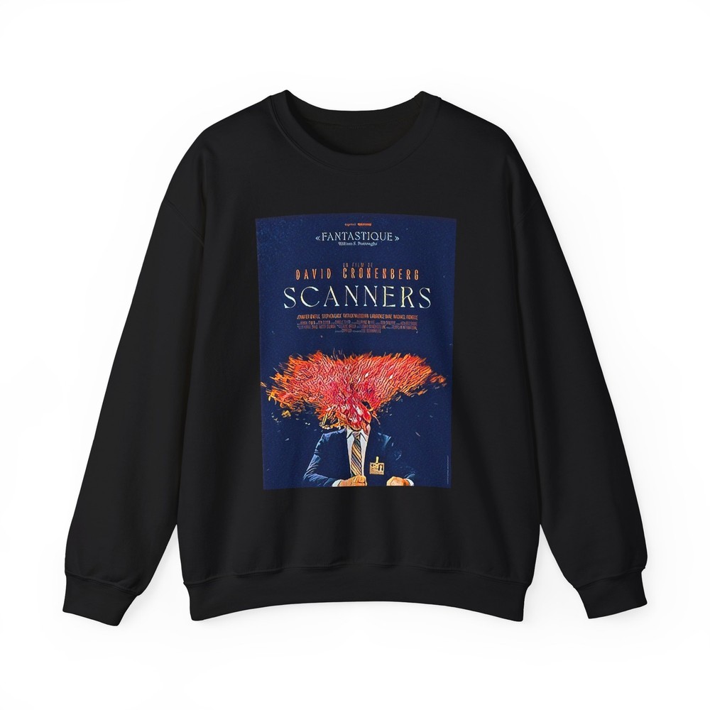 Scanners Graphic Print Long Sleeve Unisex Heavy Blend™ Crewneck Art Sweatshirt