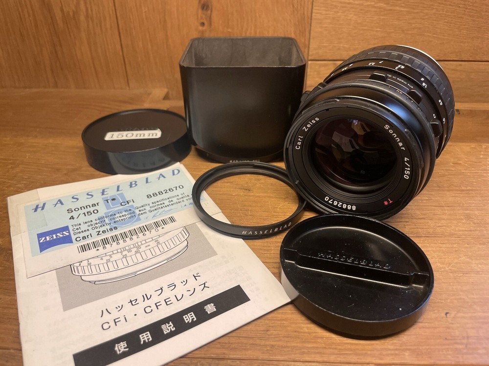 Hasselblad Carl Zeiss Sonnar T CFi 150mm F4 Mint w Hood Filter Japan  