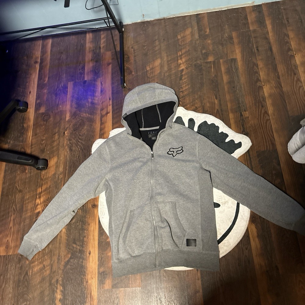 Vintage Grey Fox Racing hoodie Zip Up