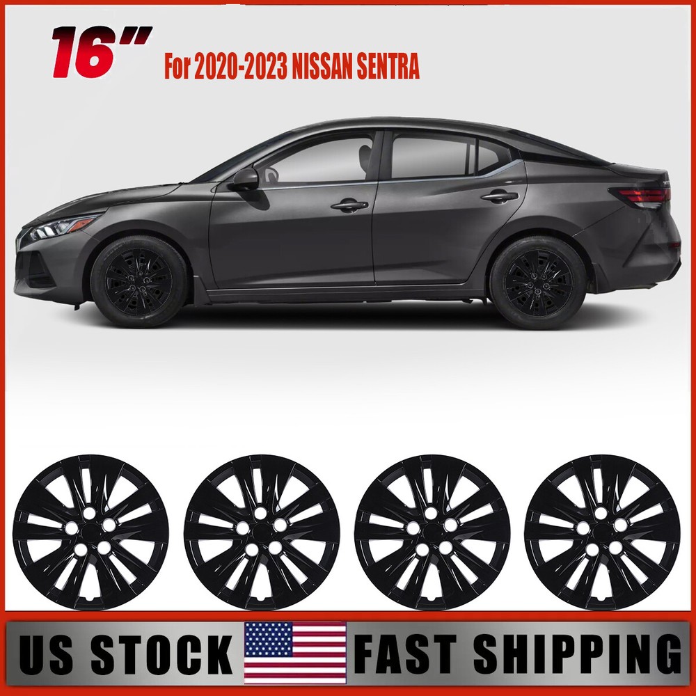 2020-2025 Nissan Sentra 16-Inch 4-Piece Snap-On Wheel Covers Full Rim Hubcaps