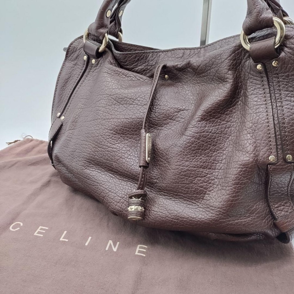 Celine Bittersweet Brown Leather Crossbody Bag with Dust Bag