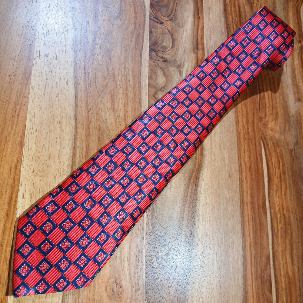 Vintage Burberry Silk Tie Made in France | Woven Jacquard Geometric | Luxury