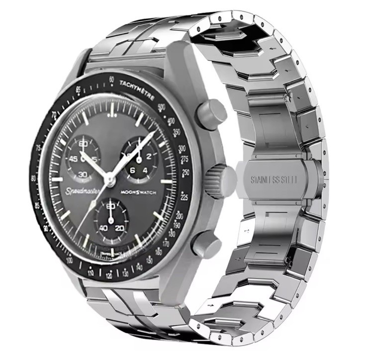 Moonswatch Silver Metal Bracelet Strap For Omega X Swatch High Quality Steel