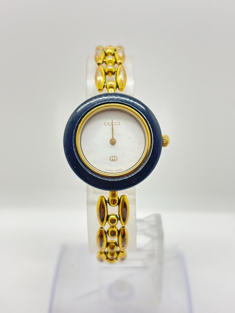 GUCCI Change Bezel 11/12 Watch White Black Metal Spare Parts