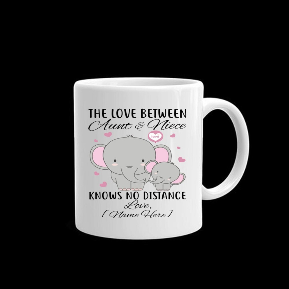 Personalized The Love Between Aunt And Niece Knows No Distance Accent Mug Cute