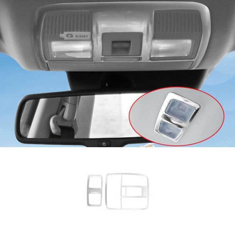 Matte Silver Roof Front Rear Reading Light Frame 3PC For Mazda 3 Axela 2014-2018