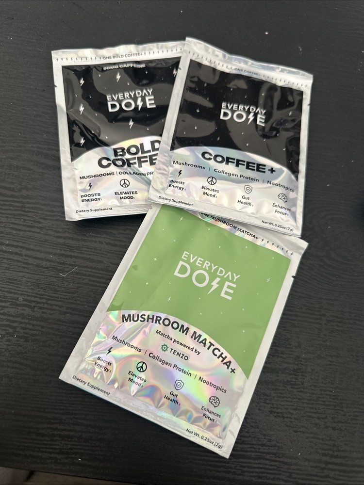 Sample Size 9 Single Servings Everyday Dose Mushroom Coffee SEALED + 1 Matcha