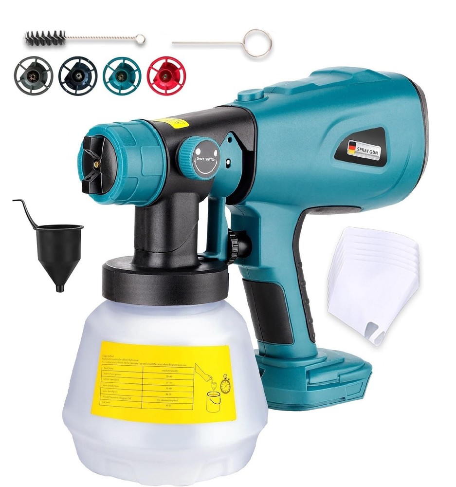 Makita 18V Cordless Paint Sprayer 1000ml Capacity HVLP