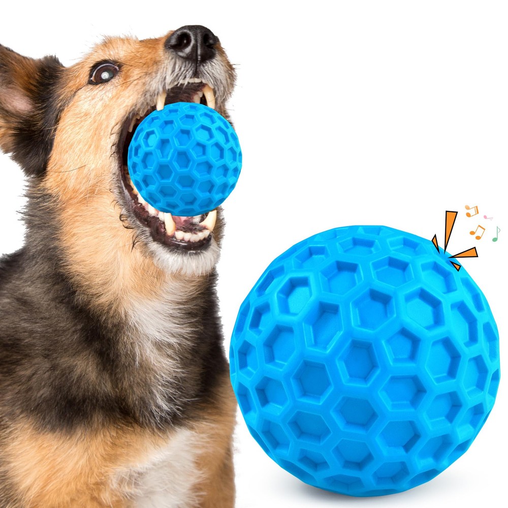 Squeaky Dog Toys for Aggressive Chewers, Indestructible Dog Balls for Aggress...