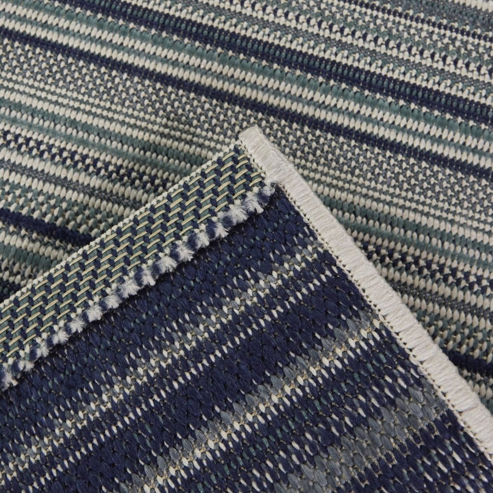 Huxley Striped Indoor Outdoor Patio Rug in Durable Design