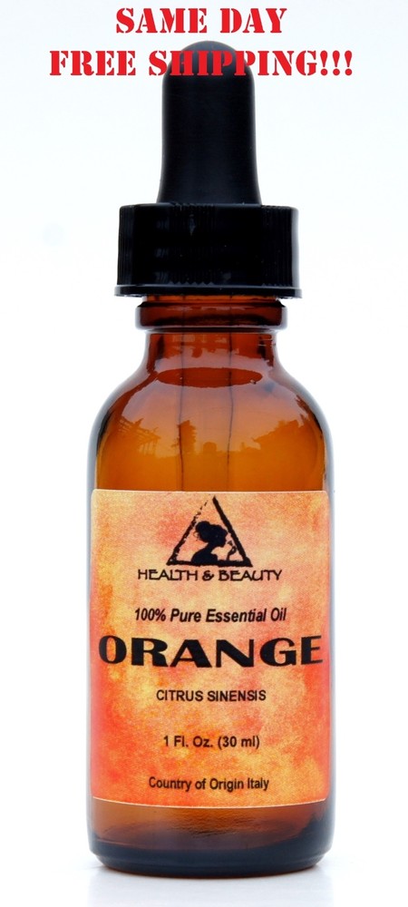 ORANGE ESSENTIAL OIL ORGANIC AROMATHERAPY 100% PURE GLASS DROPPER 1 OZ, 30 ml