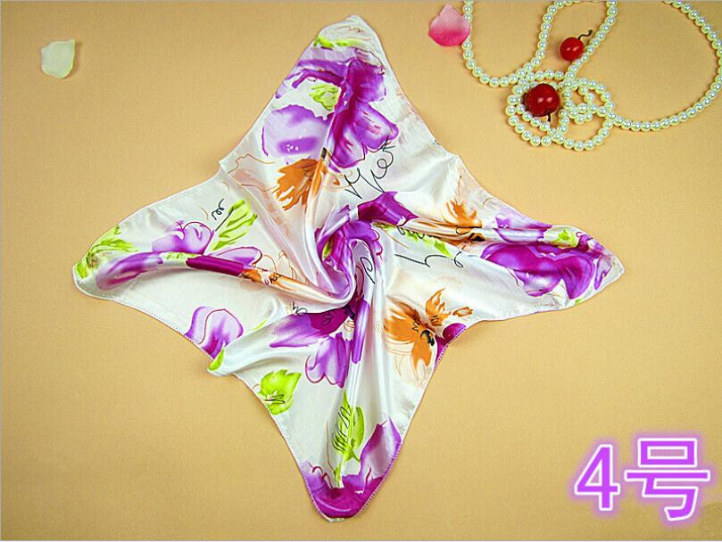 Fashion Women's Ladies Scarf Sweet Candy Square Shawl 50*50CM Casual Floral 4#