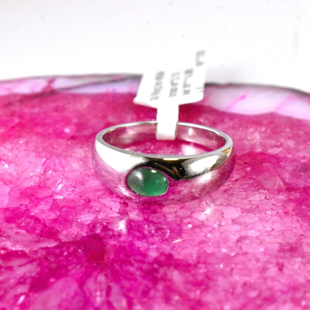 Emerald Lovely Beautiful Handmade Ring Vintage Traditional Skill 925 Silver Ring
