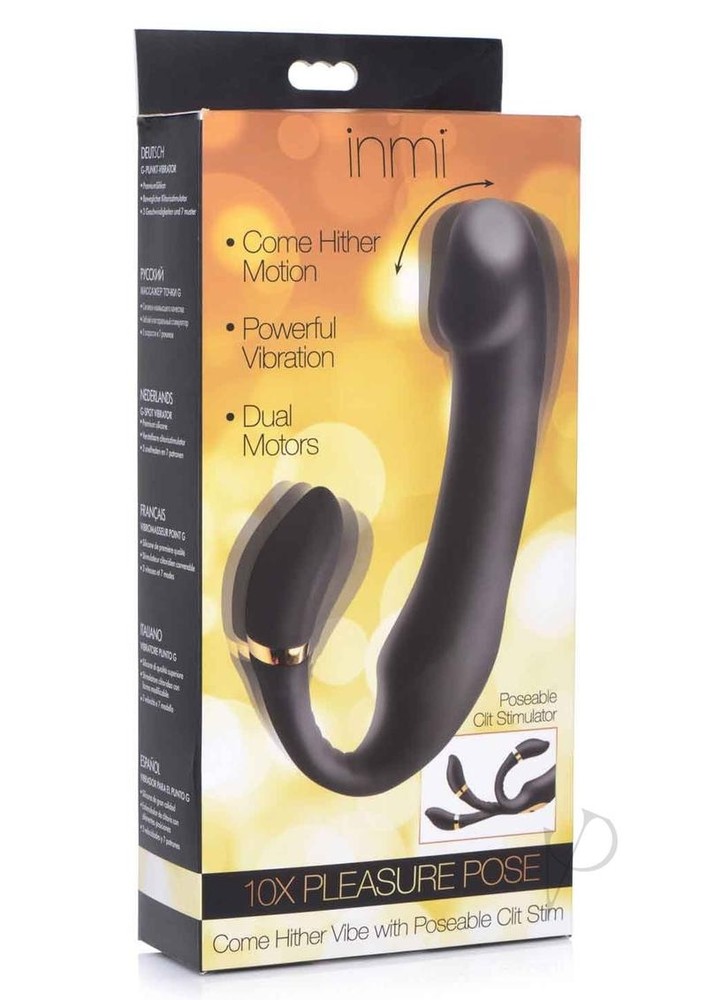 Inmi 10x Pleasure Pose Vibe with Clit Stimulator Silicone Rechargeable