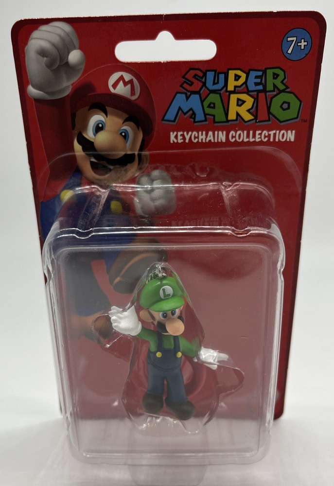 NIB 2009 Super Mario Nintendo Keychain Collection (Luigi) Small Figure Toy