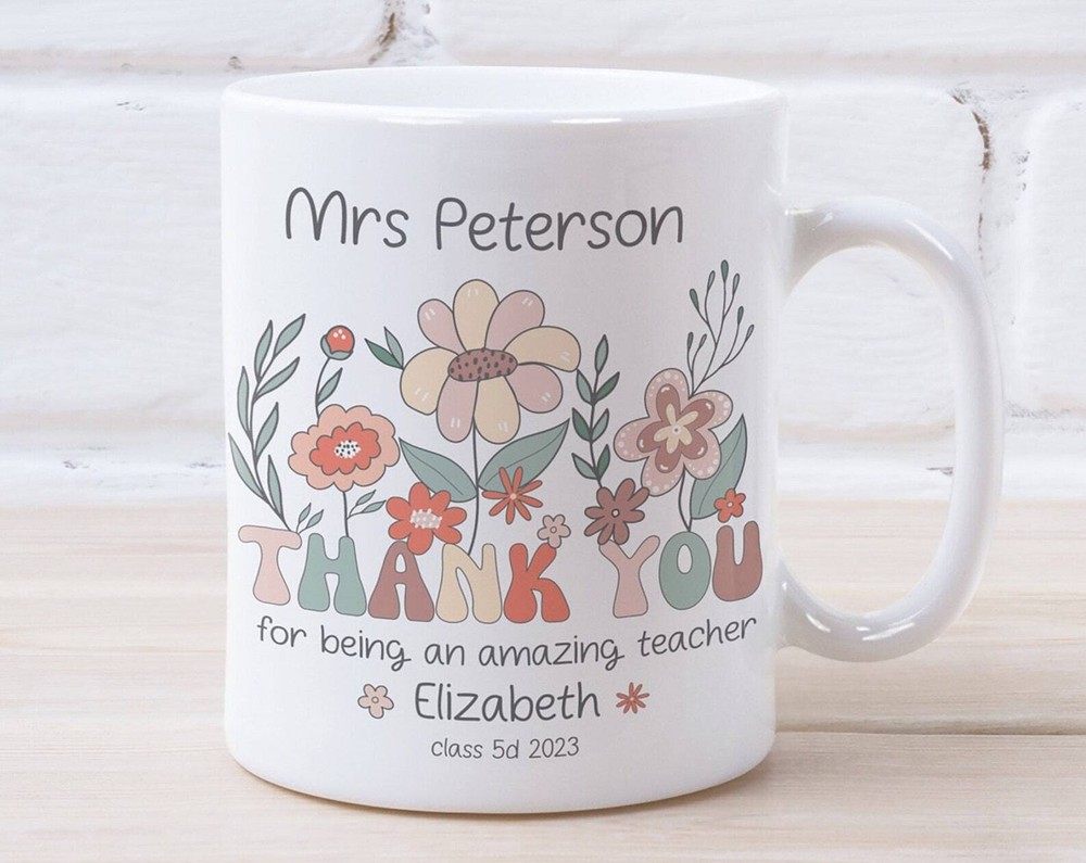 Teacher Customizable Mug With Students Name Personalised Teacher Mug Custom