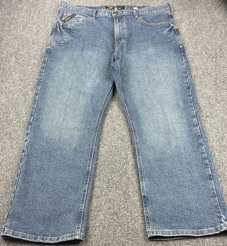 Ariat Jeans Men’s 42x30 Blue Denim M4 Relaxed Boot Cut Traditional Thick Stitch