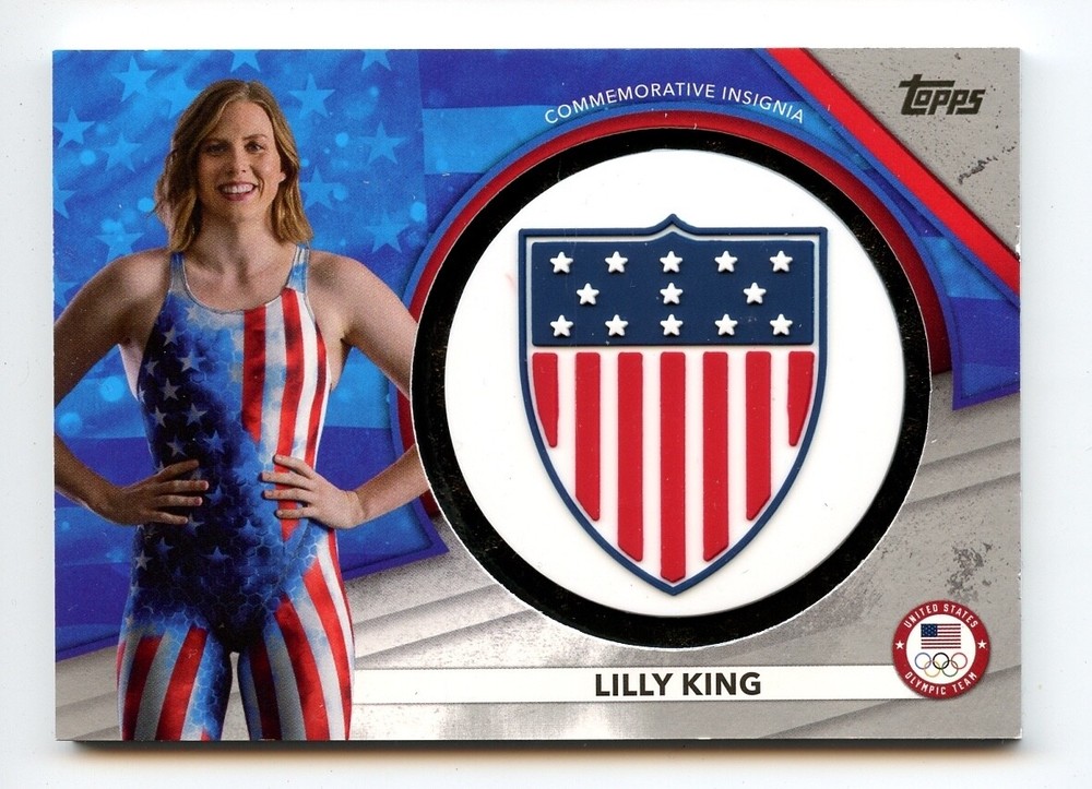 Lilly King 2021 Topps U.S. Olympic Commemorative Insignia Gold Medalist 4/50