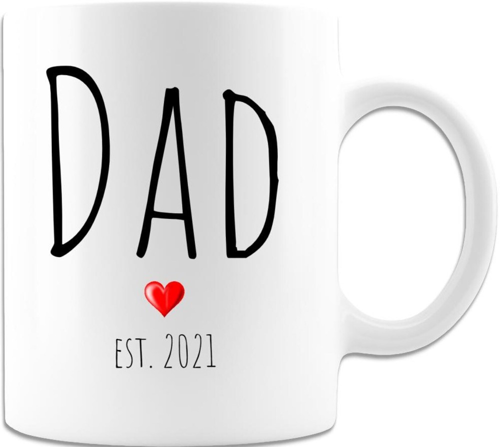 Dad Est. 2021 New Father First Time Daddy Coffee Mug. 11 Oz. Premium Quality