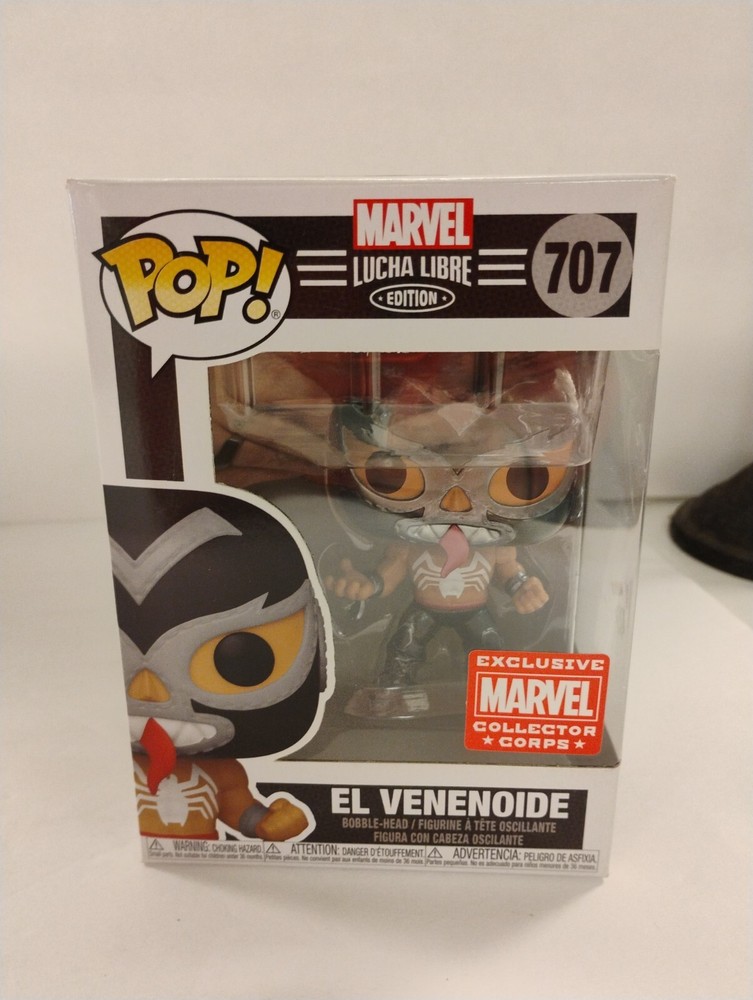Funko POP! Marvel Lucha Libre El Venenoide (Metallic) #707 Collector Corps NEW