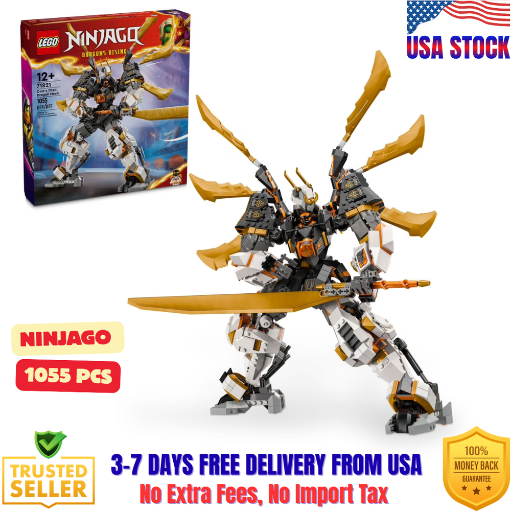 LEGO NINJAGO Cole’s Titan Dragon Mech Adventure Toy for Boys and Girls, Ninja To