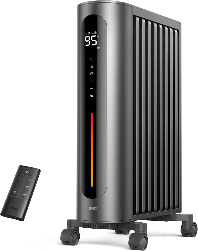 Oil Filled Radiator Heater, 1500W Radiant Heater with Remote Control, Digital Th