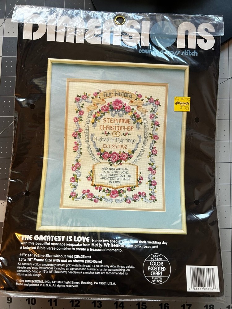 Dimensions Cross Stitch kit Wedding Day Personalizable kit