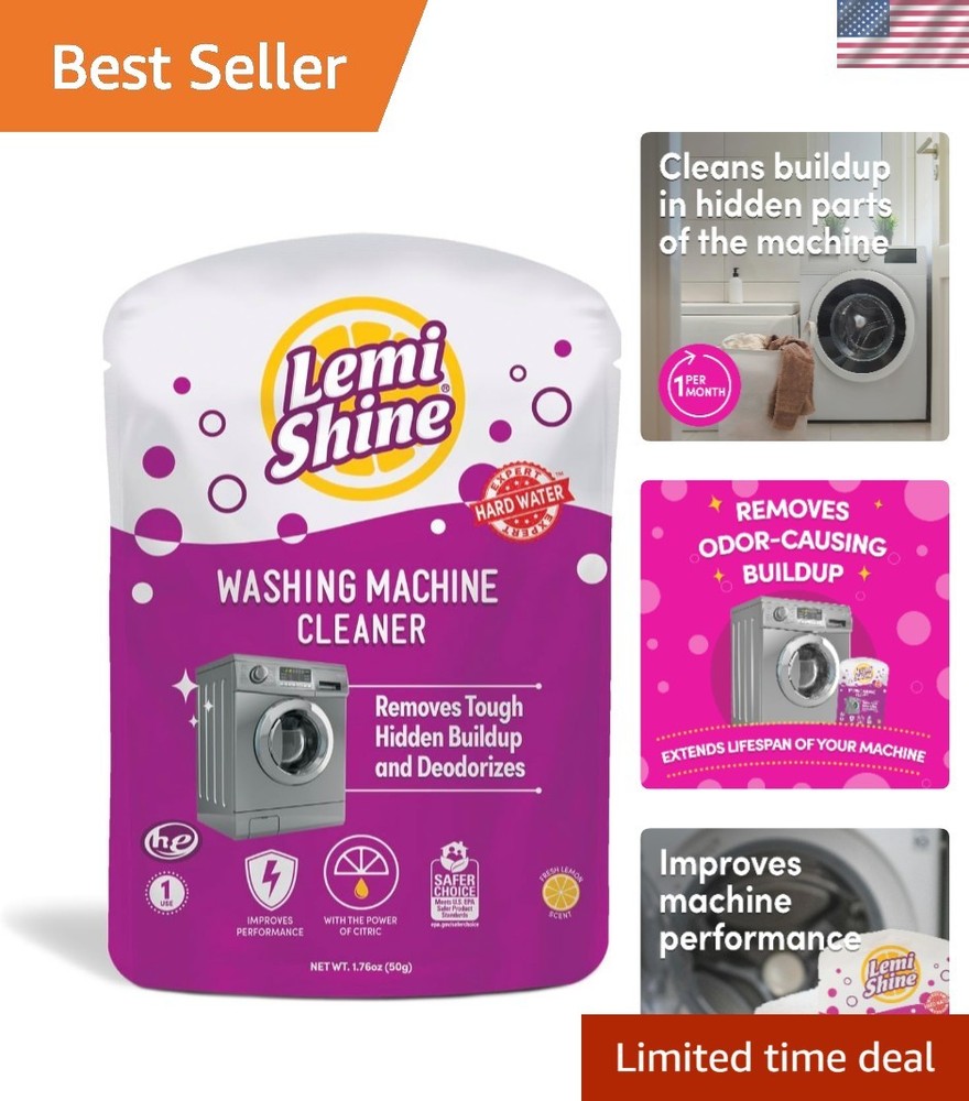 Boost washing machine performance with Lemi Shine 1.8oz biodegradable cleaner