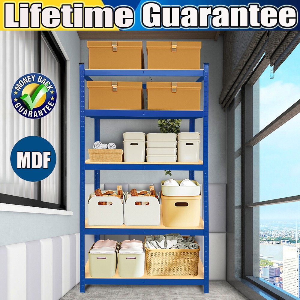 5-Tiers Heavy Duty Metal Muscle Rack Garage Shelving Storage Rack 150CM Shelf