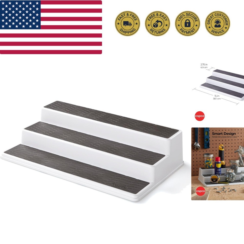 3-Tier Non-Skid Spice Rack Organizer for Kitchen Cabinet Pantry 15-Inch