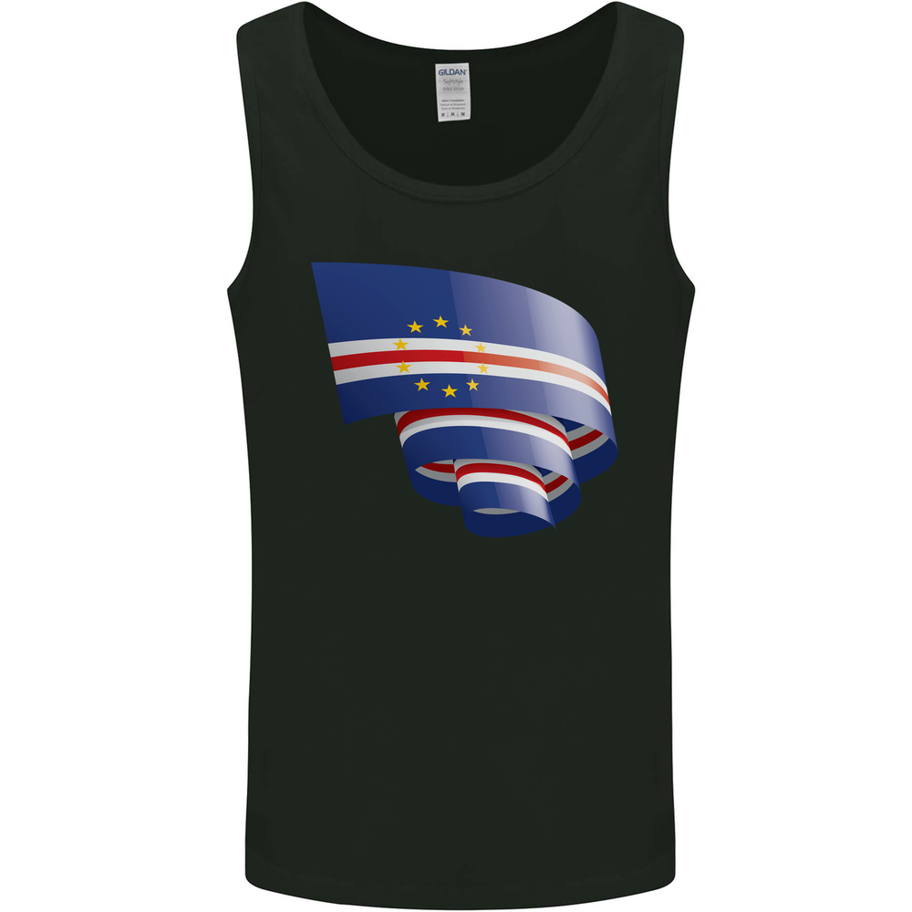 Curled Cape Verde Flag Verdean Day Football Mens Vest Tank Top