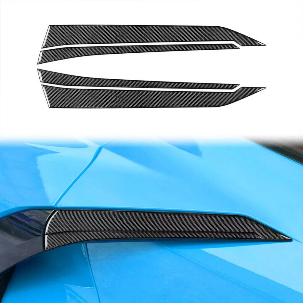 4X REAL Carbon Fiber Side Door Handle Frame Trims For Corvette C8 2020-2024 2023