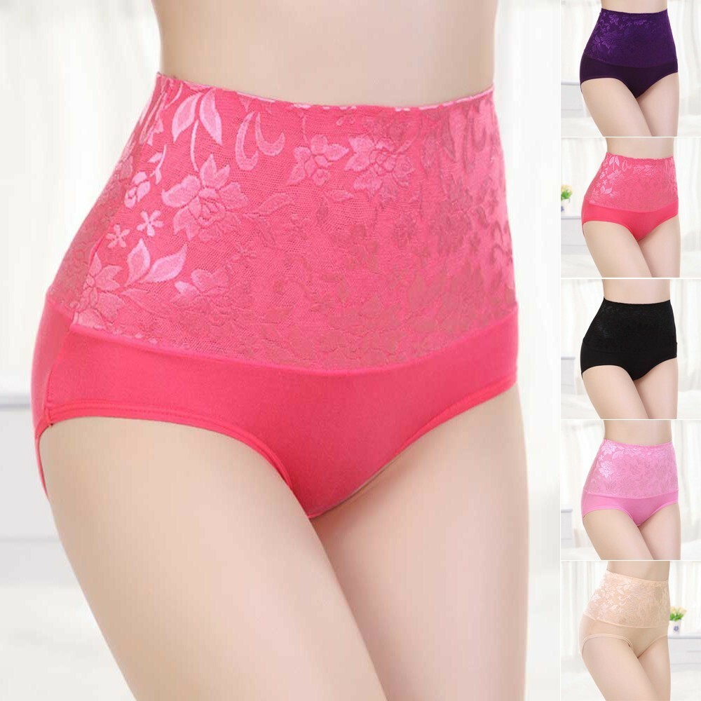 Viscose Spandex Womens High Waist Panties Breathable Comfortable Underwear