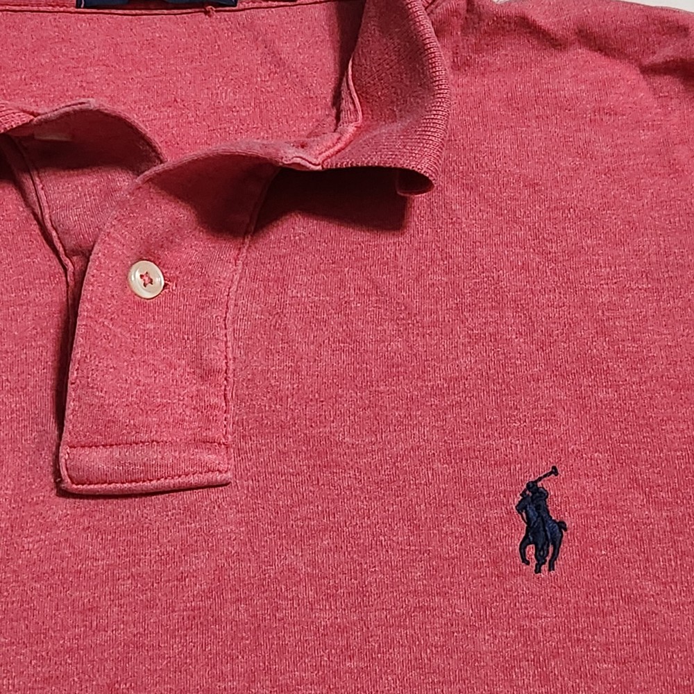 Polo Ralph Lauren Men's Polo Shirt Pink Small Blue Pony