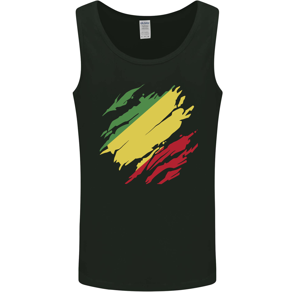 Torn Republic of the Congo Flag Day Football Mens Vest Tank Top