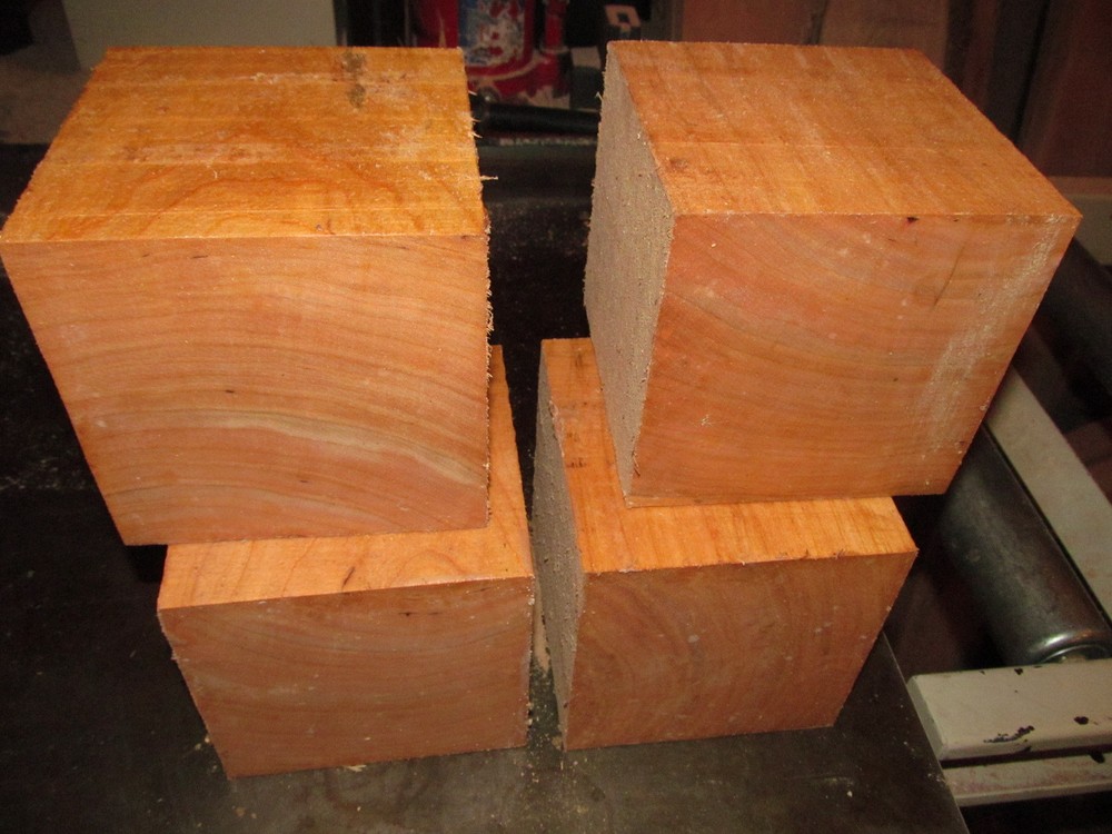 FOUR BLACK CHERRY  BOWL BLANKS LATHE TURNING BLOCK CUBE 4
