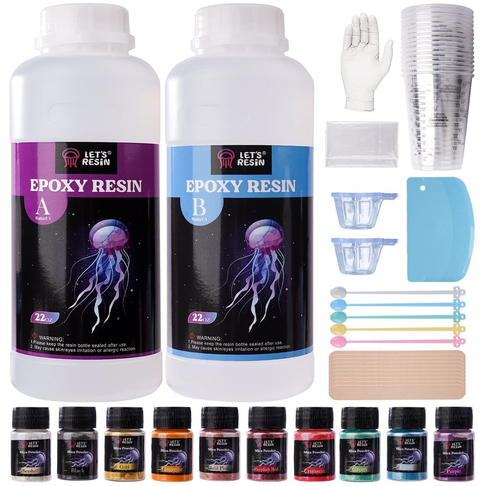 LET'S RESIN Epoxy Resin Starter Kit for Beginners, 44OZ Resin Art Kit for Cra...