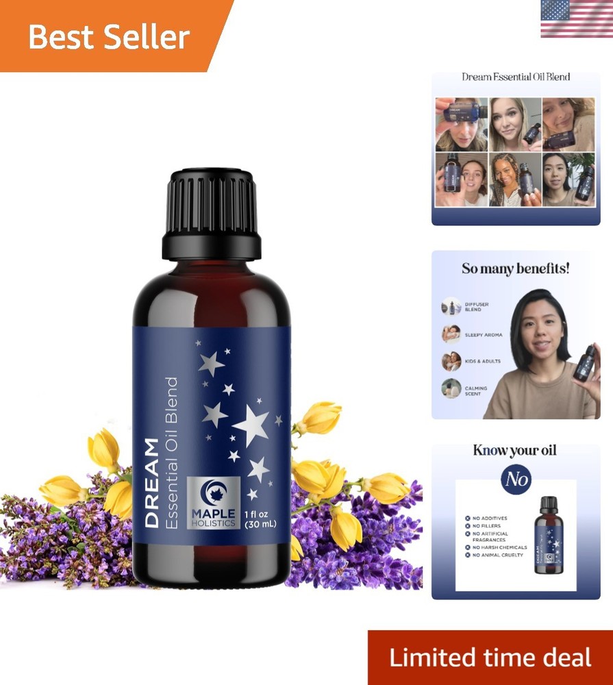 Dream Essential Oil Blend for Diffuser – Relaxing Sleep Aromatherapy 1 Fl Oz