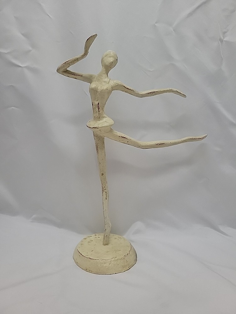 Solid Cast Iron Ballerina Statue Sculpture Jewelry Holder Brutalist Stlye