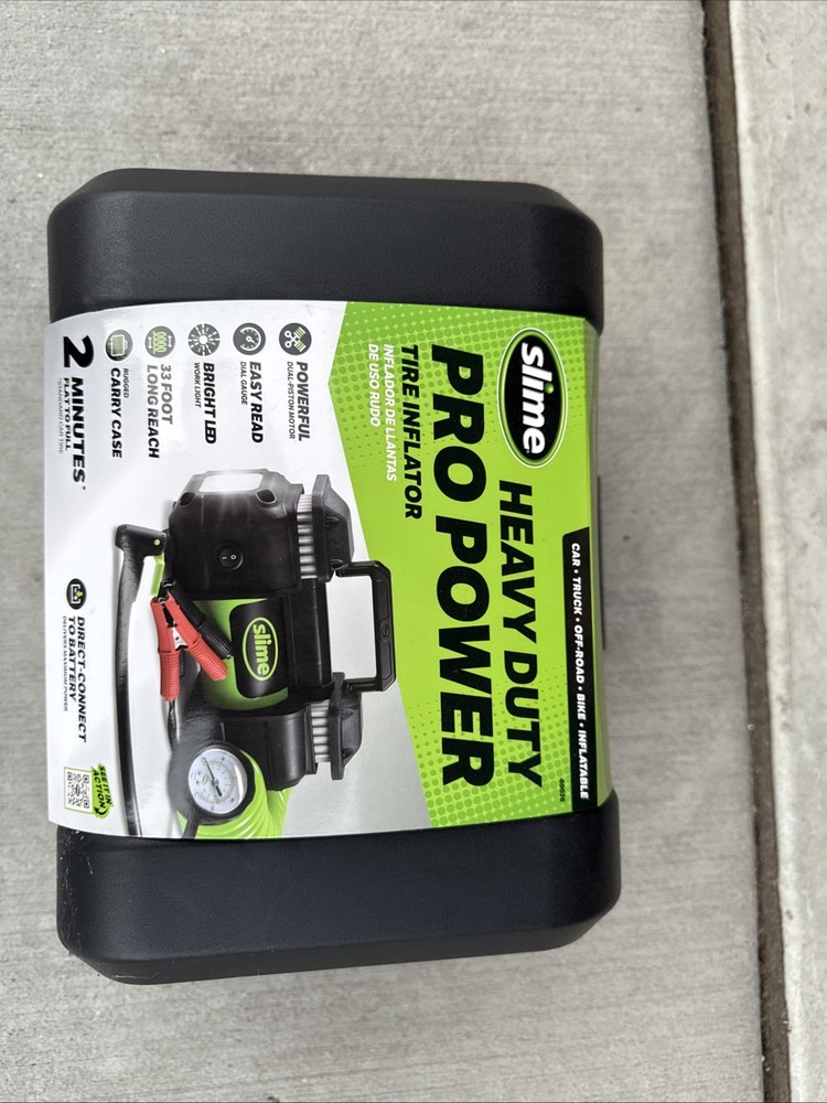Slime 40026 Tire Inflator, Portable Car, SUV, 4X4 Air Compressor, Heavy Duty