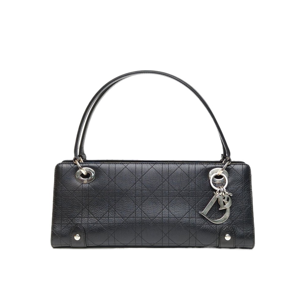 DIOR Black Sliver Hardware 2005 Vintage Horizontal Handbag  P255231375