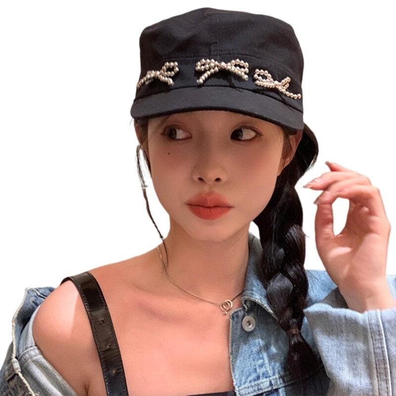 Trucker Hat with Metallic Bow Summer Sport Headwear 3D Design