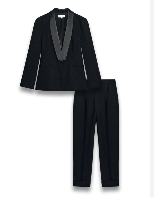 Zara NEW Black TAILORED Tuxedo  Blazer & Trousers Co Ord Set Size XL