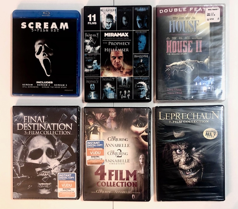 Horror DVDs 32 Movie Lot! 4 Sealed! Scream, Final Destination, House, Hellraiser