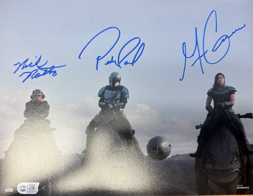 SWAU Signed Pedro Pascal Nick Nolte Gina Carano 11x14 SWAU Witness