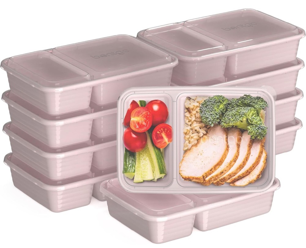 Bentgo 20-Piece BPA-Free Reusable 2-Compartment Food Containers