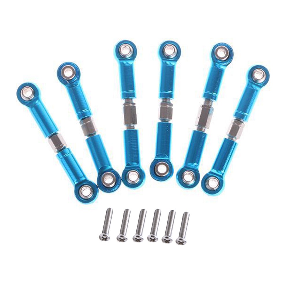 6Pack Front Rear Aluminum Linkages Pull Rod for WLtoys A959 A979 K929 1/18 RC Car